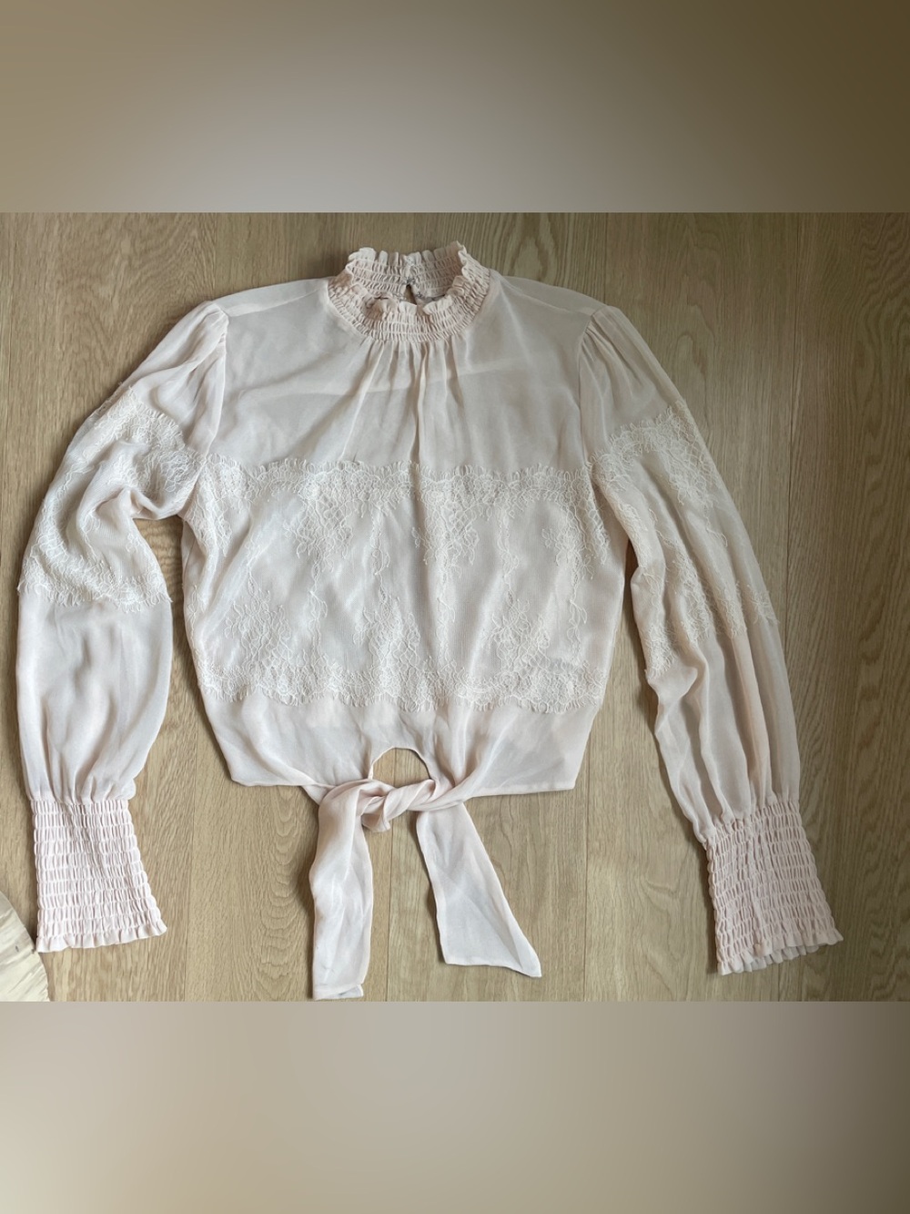 Guess semi sheer long sleeve blouse